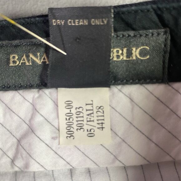 Vintage BANANA REPUBLIC 100% Wool Pants Pleated Pinstripe Mens 36 x 34 Blue - Picture 8 of 8